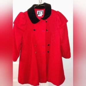 Vintage Girls Red Dress Coat  Young Gallery Size 5